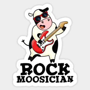 Rock Moosician Funny Cow Pun Sticker